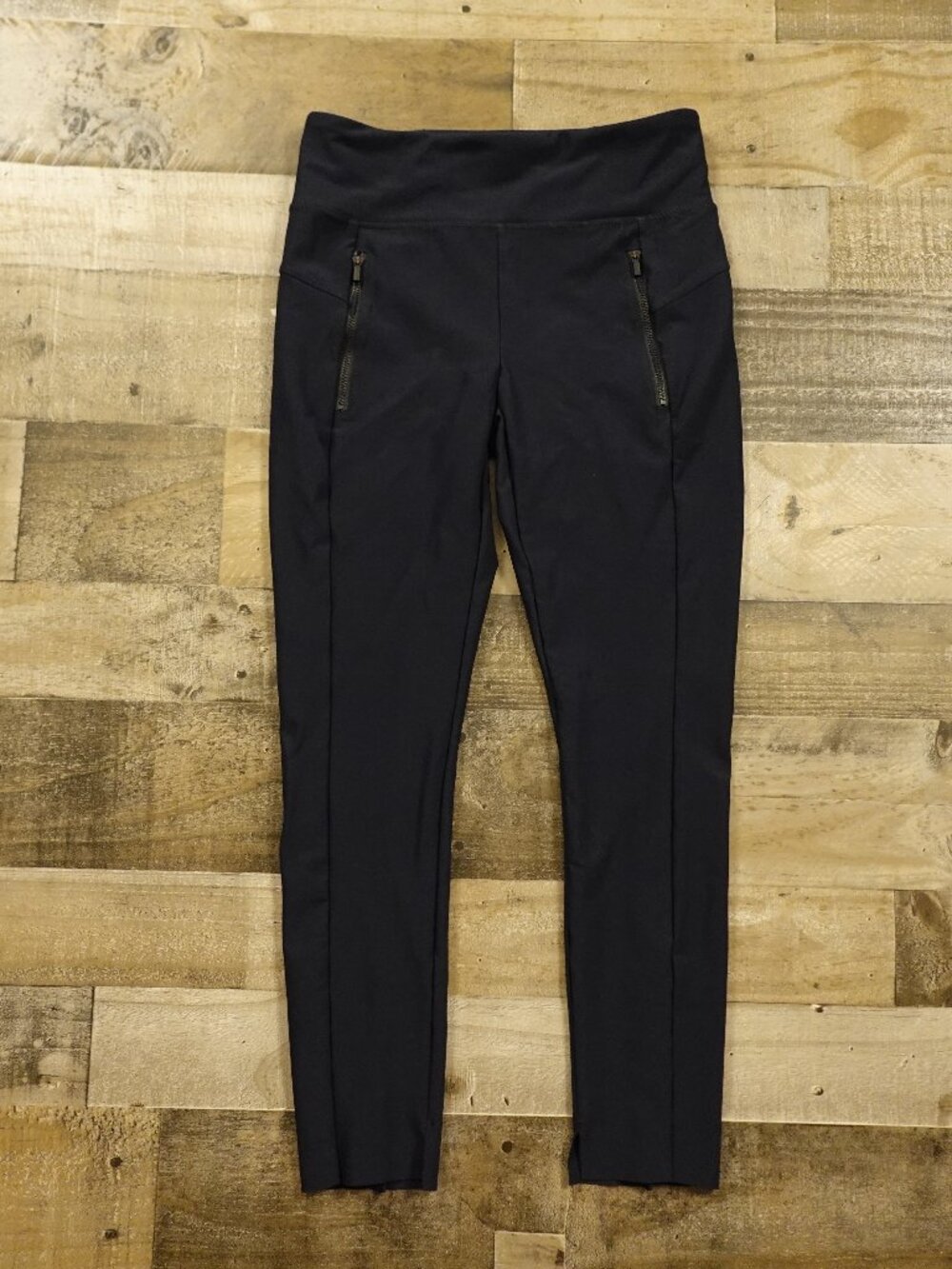 Athleta Stellar‎ Tight Leggings Women’s Small Navy High Rise Zip Pocket